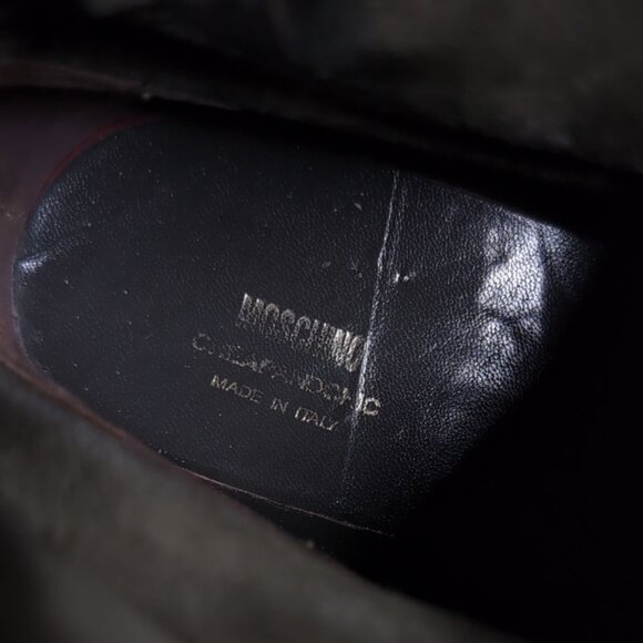 VTG Moschino Cheap and Chic Forest Green Suede Moto Boots Womens Size 7.5 - Picture 5 of 9